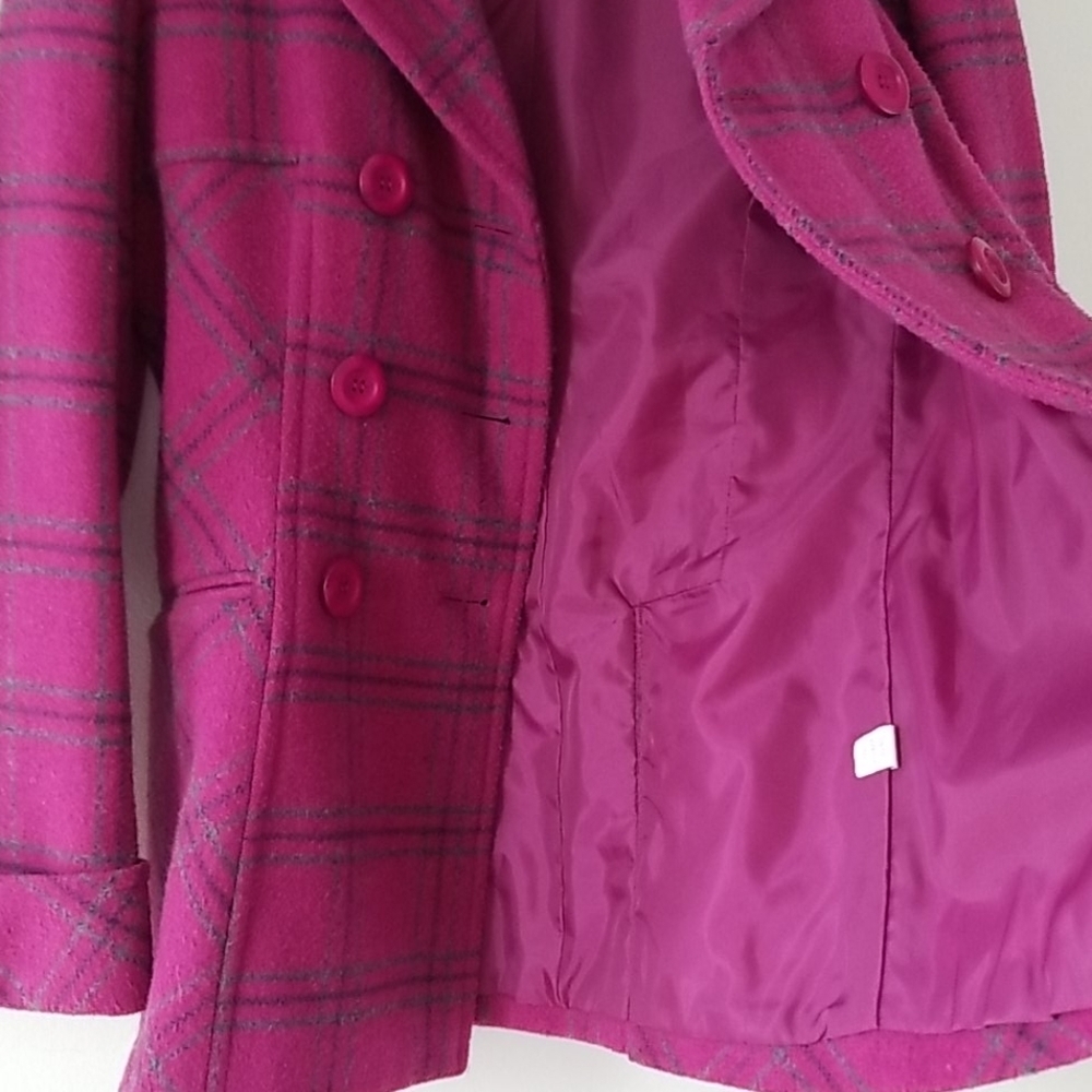 Moda INTERNATIONAL Women Raspberry Wool Peacoat - Picture 9 of 12